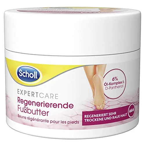 Scholl Expertcare regenerierende Fußbutter - 150 ml für sehr trockene Haut - Fußpflegecremes - Die intensive Fußbutter mit 6% Öl-Komplex und D-Panthenol regeneriert sehr trockene Haut und sorgt für langanhaltende Feuchtigkeit.