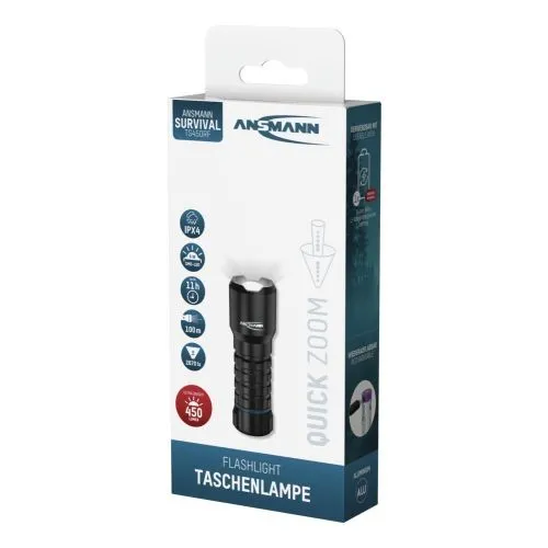 ANSMANN LED Taschenlampe Survival TS450RF – 450 Lumen Outdoor-Taschenlampe