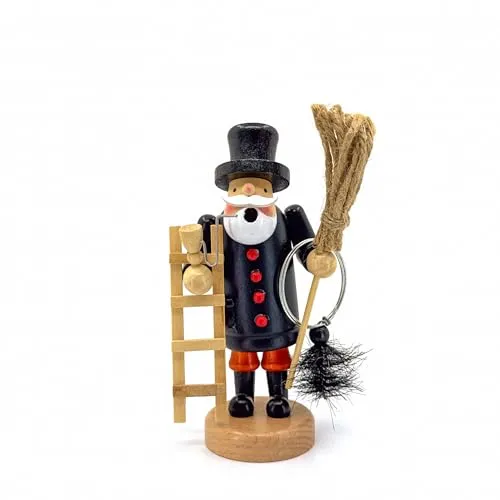Kaladia Räuchermännchen Schornsteinfeger aus Holz – handbemalte Räucherfigur für Räucherkerzen Größe M (Standard) - Größe: ca. 14 cm - Dekoration für das ganze Jahr