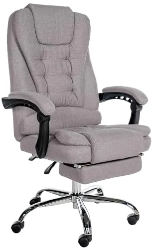 CLP Bürostuhl Oxygen mit Fußablage, höhenverstellbar und drehbar, grau - Bürostuhl mit integrierter Fußstütze für optimalen Sitzkomfort, höhenverstellbar und ideal für lange Arbeitsphasen. Pflegeleichter Bezug in Stoff oder Kunstleder.