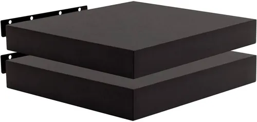 WOLTU Wandregal 2er Set - Freischwebendes Regalbrett in Schwarz - Stylisches 2er Set freischwebender Wandregale aus FSC-zertifiziertem Holz. Ideal für Bücher und Dekoration, mit versteckter Metallhalterung und minimalistischem Design für jede Wohnumgebung.
