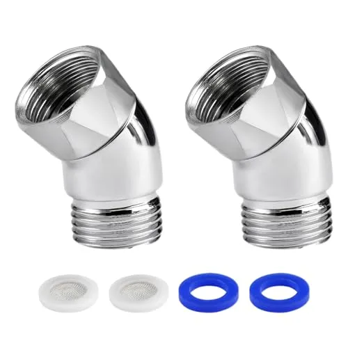 Stück Winkelstück für Handbrause Adapter 135 Grad,Drehbarer Gelenkstück Duschkopf Verlängerung mit Gummidichtung,Universeller Duschschlauch Adapter,Duschkopfverlängerung für Dusche Zubehör 2
