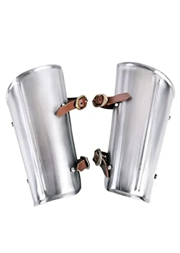 Battle-Merchant Armschienen aus Stahl - Mittelalterliche Armschützer für Ritterrüstung - Handgelenk- & Armschützer für Kampfsport, aus robustem Stahl gefertigt für optimalen Schutz und authentischen Look im historischen Reenactment.