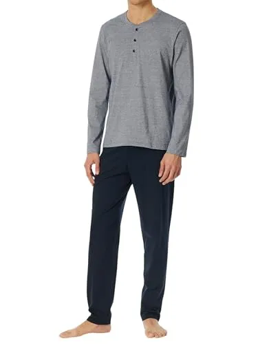 Schiesser Herren Langer Schlafanzug Pyjama Lang von Schiesser