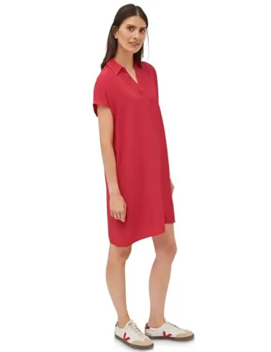 CECIL Midikleid Damen - Casual Sommerkleid in glazed apple red - Modisches Midikleid für Damen, ideal für den Sommer. Hergestellt aus 88% Viskose für hohen Tragekomfort, pflegeleicht und perfekt für entspannte Anlässe.