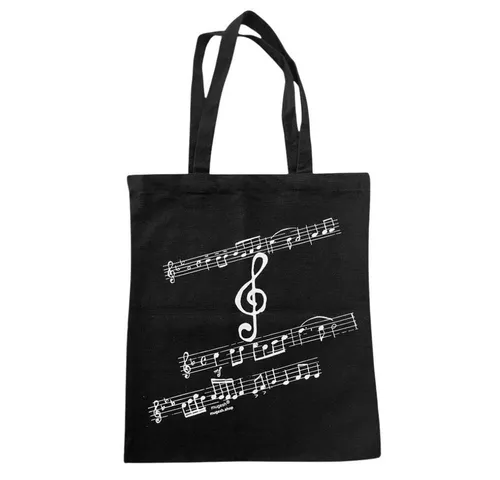 mugesh Tragetasche Jutebeutel Notenschlüssel, für Musiker