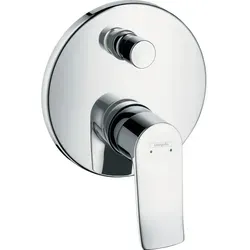 hansgrohe Metris Unterputz Wannen Armatur 31493000, chrom - Elegante Unterputz Wannen Armatur mit Keramikmischsystem für präzise Temperaturregelung. Ideal für modernes Badezimmer, einfach zu reinigen dank QuickClean Technologie.