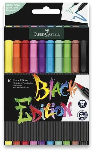 FABER-CASTELL Black Edition Brush, 10 Farben