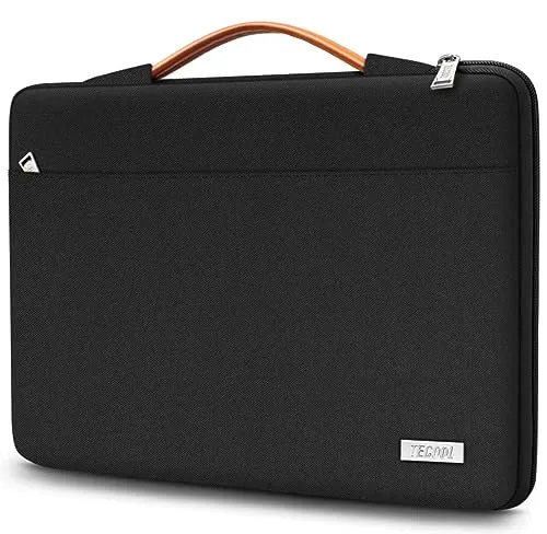 TECOOL 15 15,6 Zoll Laptoptasche Hülle Tasche für 15-15.6 Zoll Lenovo Thinkpad Ideapad HP Acer Asus Dell Samsung Chromebook, Schutzhülle Wasserdicht Notebooktasche Laptop Tasche Sleeve 15, Schwarz