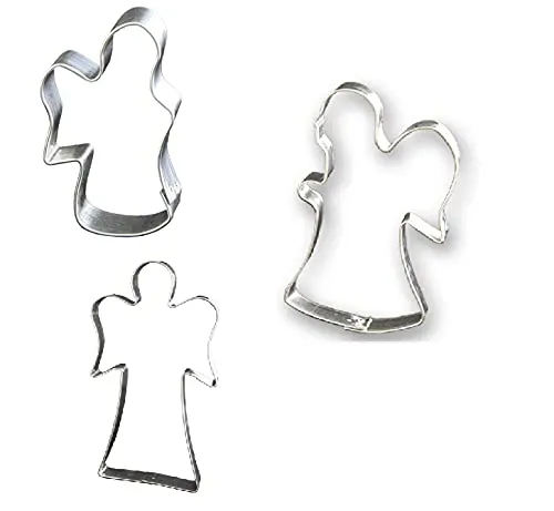Lares Große Ausstecher/Ausstechformen Sets - Größe von 6-19cm - aus Weißblech - 3er Set Engel (Verschiedene Größen) - Made in Germany