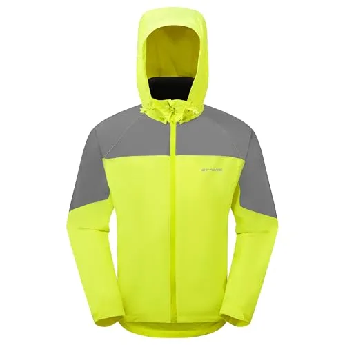 Ettore Wasserdichte Herren-Fahrradjacke Mit Abnehmbarer Kapuze Atmungsaktiv Mit Hoher Sichtbarkeit – Hybrid Glow - Gelb - 3XL