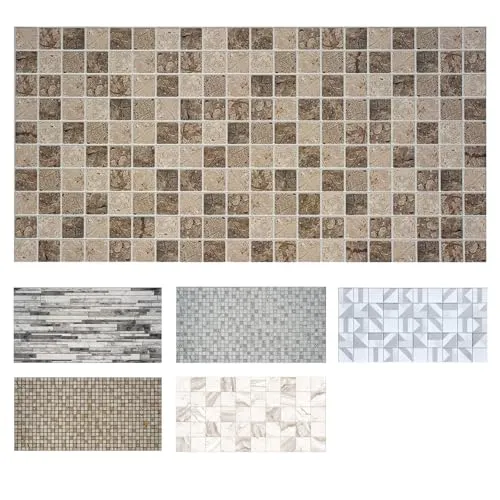 MDEKOR PVC Wandverkleidung 3D-Effekt 48,5x96 cm - Strapazierfähige PVC-Wandpaneele für Küche, Bad und mehr. Einfach zu kleben, pflegeleicht und mit modernem 3D-Effekt. Perfekt für kreative Wandgestaltungen!