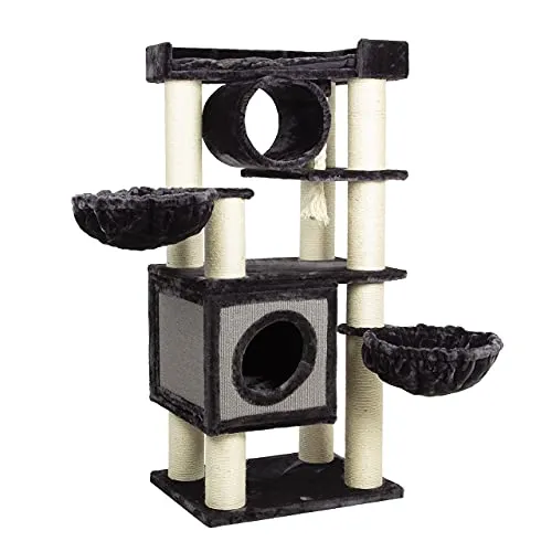 CanadianCat Victoria XXL Katzen Kratzbaum - Aktivitätskratzbaum in Premium-Qualität, sehr stabil und robust mit zwei Hängematten und XXL Sisalsäulen für maximalen Spiel- und Kratzspaß.