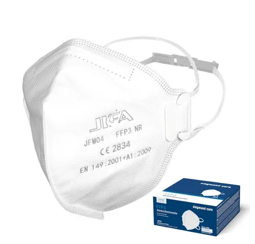 siegmund care Filtrierende Halbmasken FFP3 10x JIFA Atemschutzmaske, 10-St., MHD: 31.12.2026, Effektive Filterleistung von mindestens 99%