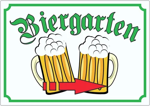 HB-Druck Aufkleber Biergarten rechts Aufkleber, wetterfest, UV-beständig, kratzfest