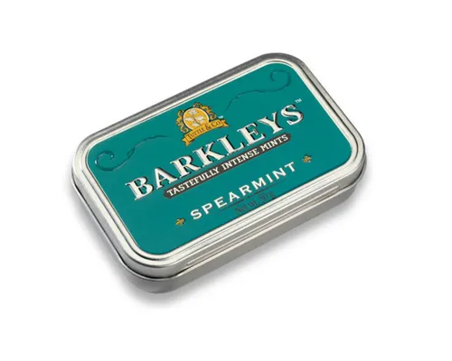 BARKLEYS Süßigkeit, Barkleys Spearmint mit Pfefferminz Geschmack in einer Metalldose 50g