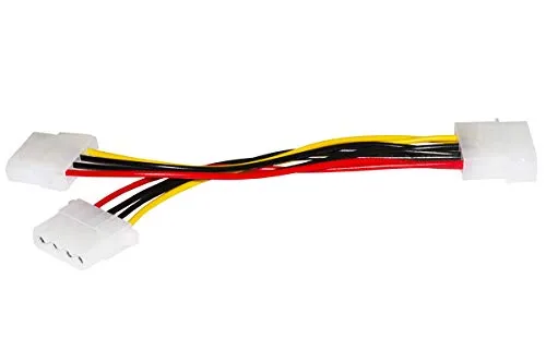 LINK LKCSATA031 Splitterkabel, Stromversorgung 1 x Molex männlich, 2 x Molex weiblich, 15 cm