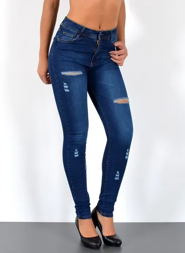 ESRA Damen Skinny Jeans High Waist – Stretch Hose bis Übergröße S700 - Stylische ESRA Damen Skinny Jeans mit hohem Bund und perfekter Passform. Diese bequeme Stretchhose betont Ihre Figur und ist in vielen Größen bis Übergröße erhältlich. Ideal für jeden Anlass!