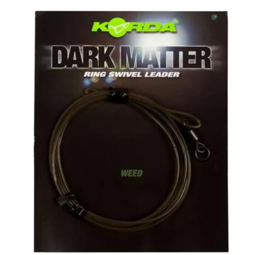 Korda Dark Matter Leader Size 8 Ring Swivel 100cm 30lb - Karpfenleader, Farbe:Weedy Green