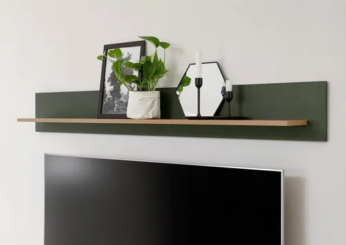 Home affaire Wandregal Cambridge - Breite ca. 150 cm in Grün - Regal im Landhausstil, aus FSC®-zertifiziertem Holzwerkstoff, pflegeleicht und ideal für kreative Wandgestaltungen.