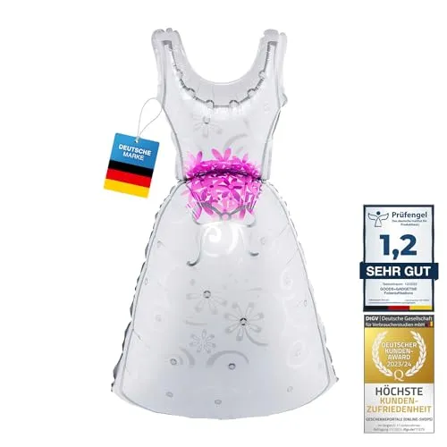 Braut & Brätigam Helium-Ballon Hochzeitsdekoration Folienballons Anzug & Brautkleid XXL (Braut)
