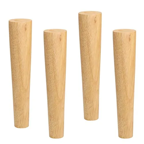 Qrity Möbelfüße Holz, 4 Stück Ersatz Holz Tischbeine mit Montageplatten & Schrauben, 35cm Sofafüße für Schrank, Sofa, Couchtisch, TV-Schrank