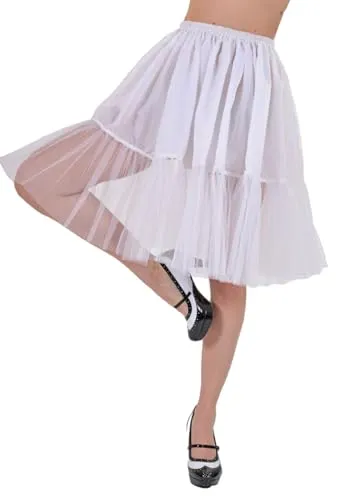Petticoat Damen Tüllrock - Länge 60 cm | Weiß