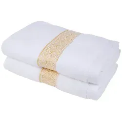 Aymando Badetücher Luxus, 100% ägyptische Baumwolle (2-St) in gold von Aymando Home & More