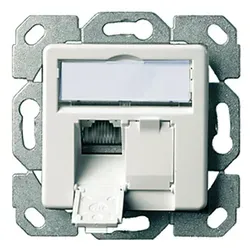 TELEGÄRTNER Dose AMJ45 UP/50 2x RJ-45 Cat.5e (Class D), alpinweiss