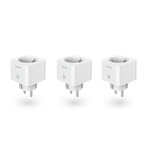 Hama WLAN Steckdose 3er Pack - Smart Home mit Matter - 3 intelligente WLAN-Steckdosen für Smart Home, kompatibel mit Matter. Steuern Sie Geräte per App oder Sprachbefehl und sparen Sie Strom mit flexibler Zeitsteuerung.
