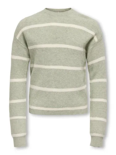 KIDS ONLY Strickpullover KOGFRANCA SHORT L/S STRIPE KNT NOOS grün 134/140 EU