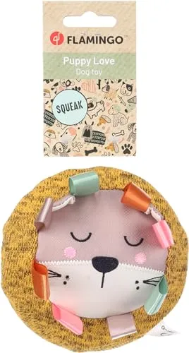 Flamingo - Spielzeug für Welpen wie Labrador, Beagle, Bulldogge und Border Collie - Britty Löwe Ocker, Sanft und Unterhaltsam