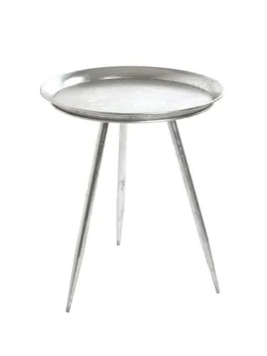HAKU Möbel Beistelltisch Silber, Modernes Design