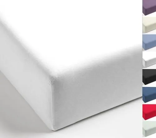MISTRAL HOME Spannbettlaken Perkal Uni 100x200 cm - Spannbettlaken aus 100% ägyptischer Baumwolle, atmungsaktiv und hautfreundlich, mit 30 cm Steghöhe ideal für Boxspringbetten. Öko-Tex zertifiziert und bis 60°C waschbar.