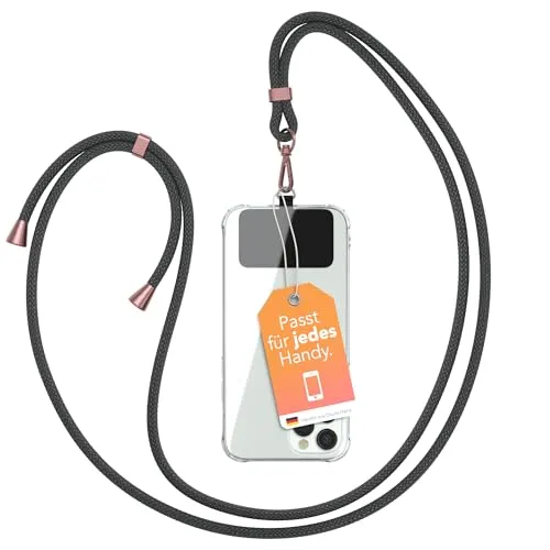 EAZY CASE - Handykette Universal [KOMPATIBEL MIT JEDEM Handy] - Handyband & Schnur zum Umhängen - Handyhülle mit Kette - Handy Umhängeband - Phone Strap Schnur - Lanyard Handy Kordel - Phone Chain