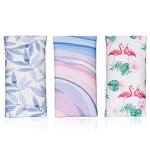 Hifot brillenetui 3 Stücke, PU Leder Sonnenbrille Beutel LesebrillenTasche, Kunstleder Brillenbeutel Brillentasche für Herren Damen