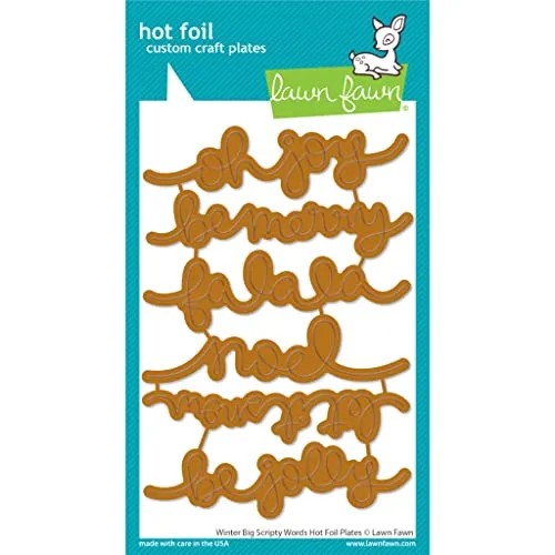 Lawn Fawn, Lawn cuts/Stanzschablone, Winter Big scripty Words hot foil Plates
