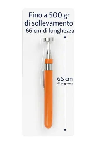 Magnetischer Teleskopstift, ausziehbar, 0,5 kg, starker Magnet, ausziehbare Stange bis 66 cm, magnetisches Werkzeug zur Wiederherstellung von Schrauben und Metallteilen