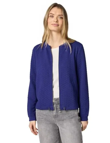 Damen Zipper Jacke mit Struktur - Sportliche Strukturjacke mit Rundhalsausschnitt, ideal für den Alltag. Bequem und vielseitig kombinierbar für jeden Anlass.