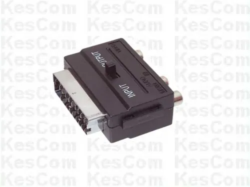 Scart Adapter 3x Cinchbuchsen auf Scart mit  in / out Schalter