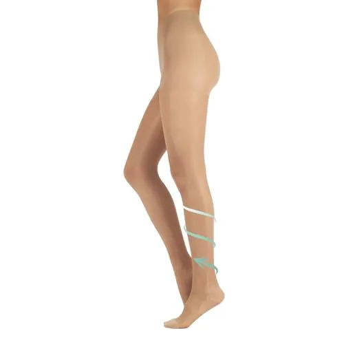 CALZITALY Medizinische Feine Stützstrumpfhose abgestufter Kompression 10-14 mm/Hg | Schwarz, Hautfarbe | S, M, L, XL, XXL | 70 DEN | Made in Italy (L, Beige)