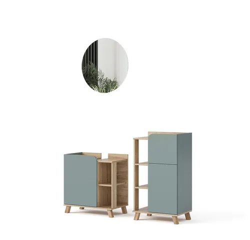 Vicco Badmöbel-Set Karen, 3-teilig in Sonoma/Blau-Grau von Vicco