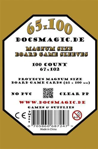 Docsmagic.de Magnum Size Board Game Sleeves - 67 x 102  Extra Large 65 x 100 100