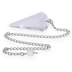 Bergkristall Pendel, facettiert + Haltekugel