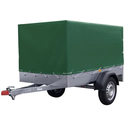 STEMA PKW-Anhänger mit Plane, BxL: 108 cm x 201 cm, max. Nutzlast 590 kg - silberfarben