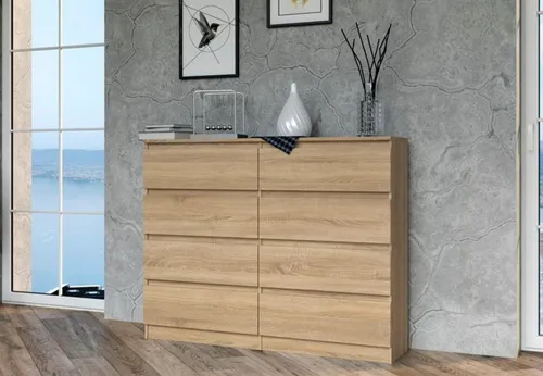 Home Collective Highboard Kommode mit 8 Schubladen - Schubladenkommoden, 120 cm breit, zeitloses Design und hohe Funktionalität, ideal für Flur, Schlafzimmer oder Wohnzimmer mit viel Stauraum.