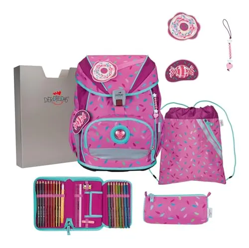 DerDieDas Ergoflex Superlight Schulranzen-Set 5tlg. - Leichtgewicht für Grundschüler - Schulranzen-Set mit nur 650g Eigengewicht, ergonomisch gestaltet für optimalen Tragekomfort und Sicherheit durch retroreflektierende Flächen.