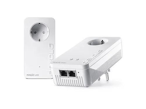 Devolo Magic 2 WiFi 6 next Powerline Starter Kit 07188 - Powerline Adapter mit bis zu 3000 MBit/s, ideal für Homeoffice und Gaming – verwandelt jede Steckdose in einen leistungsstarken WLAN-Hotspot dank Wi-Fi 6 und Easy Mesh.