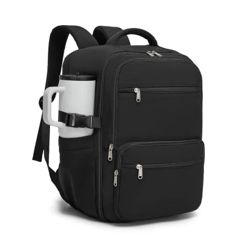 KONO Handgepäck Rucksack 40x30x20 für Ryanair mit Laptopfach | Wasserabweisender Reiserucksack für Damen und Herren – mit Trolley-Gurt, Brustgurt und Fächern für Flugreisen