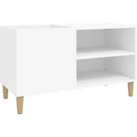 vidaXL Plattenschrank Weiß 84,5x38x48 cm - TV-Halterungen und Schallplattenaufbewahrung in einem: langlebiger Holzwerkstoff mit stabiler Oberplatte für Plattenspieler und vielseitige Nutzungsmöglichkeiten.
